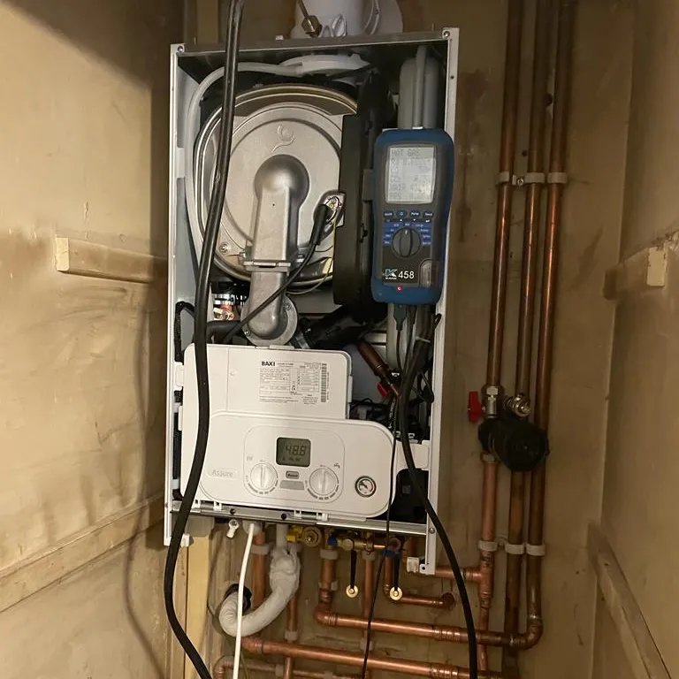 a water heater that is in a room